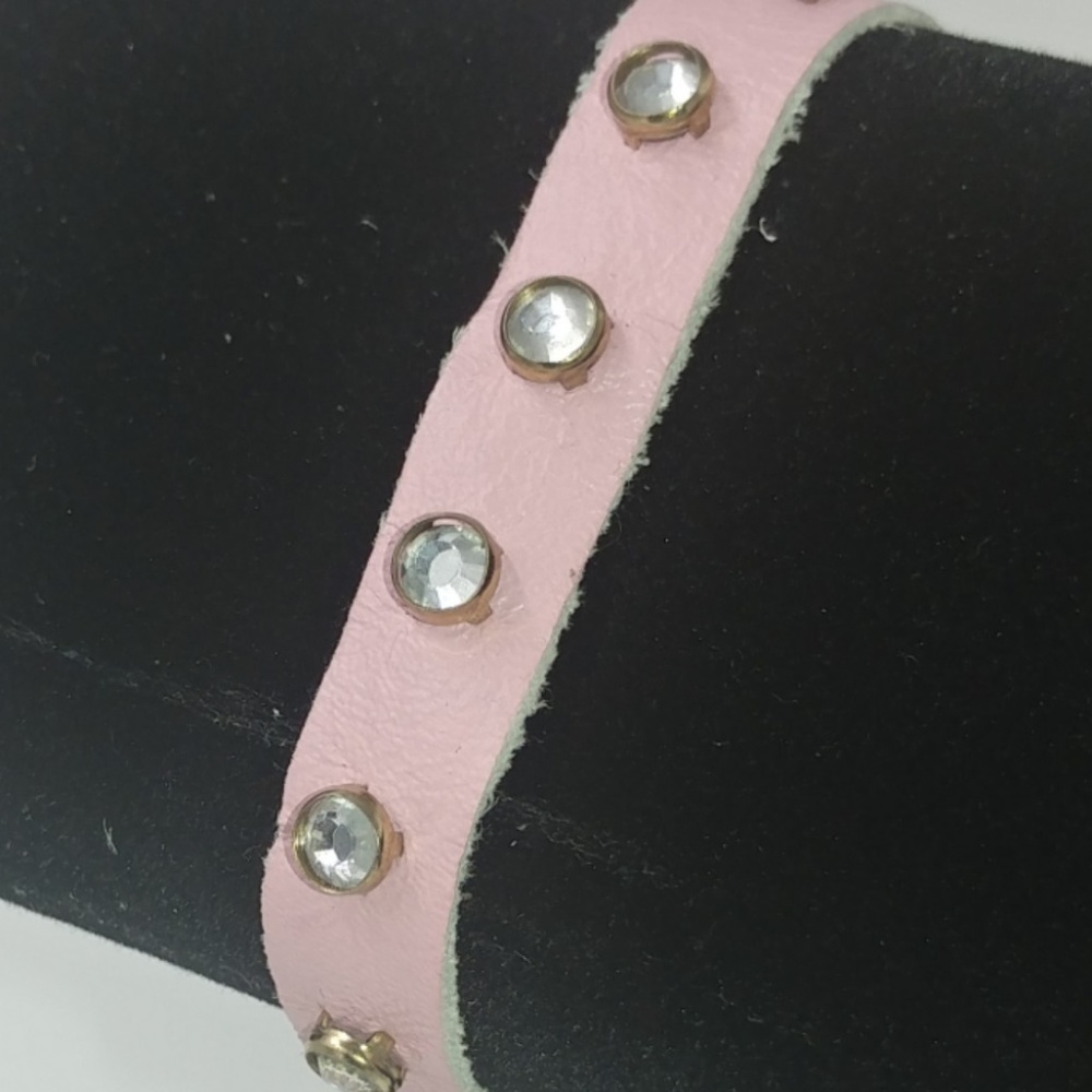 LAST ONE Light Pink Leather Single Strand Bracelet